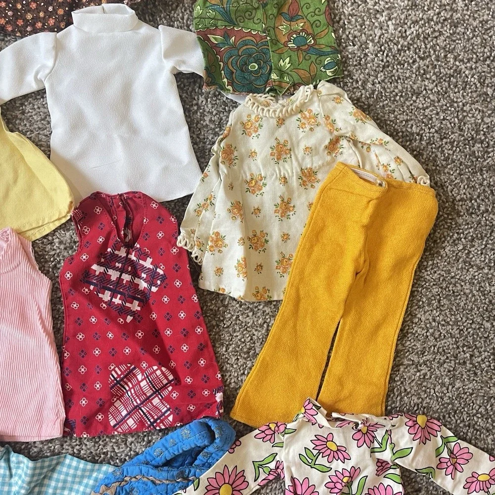 VTG IDEAL Crissy Velvet Kerry Doll Lot‎ Dress Jacket 60s Floral Plaid Lace Sleep